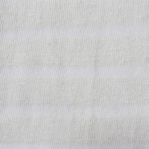 Striped Viscose Linen Blend Jersey Knit Fabric, 347 gsm, 150 cm — White