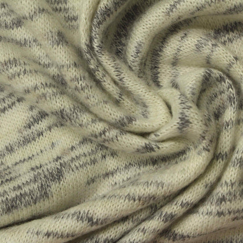 Cream Marl Chunky Knit, Viscose-Poly, 160 gsm