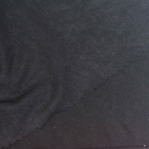 Brushed Viscose Stretch Jersey Knit Fabric, 185 gsm, 165 cm — Black