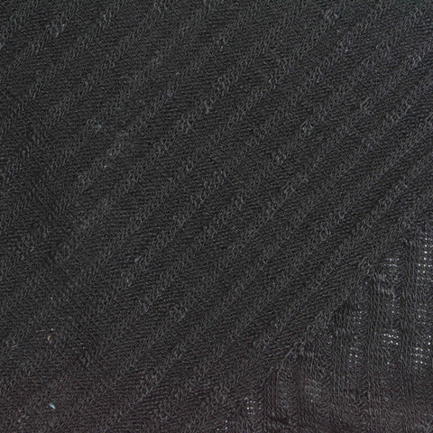 Slub Polyester Viscose Stretch Rib Knit Fabric, 160 gsm — Black