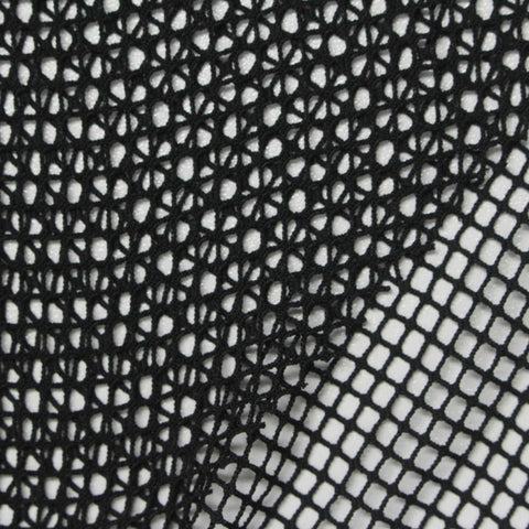 Polyester Stretch Mesh Fabric, 115 gsm, 160 cm — Black