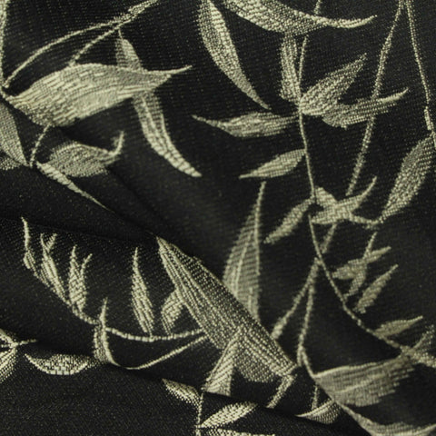 Black Leaves Jacquard, Polyester, 125 gsm