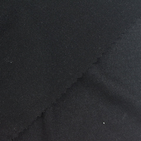 Brushed Polyester Stretch Milk Silk Knit Fabric, 240 gsm, 165 cm — Black