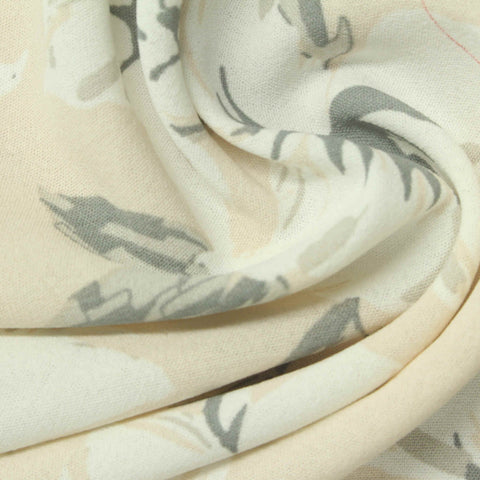 White Floral Crepe, Polyester, 160 gsm, 150 cm