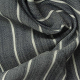 White Vertical-Stripe Woven, Viscose-Poly — photo 1