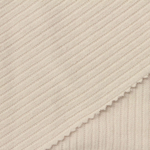 Polyester Stretch Rib Knit Fabric, 300 gsm, 150 cm — Beige