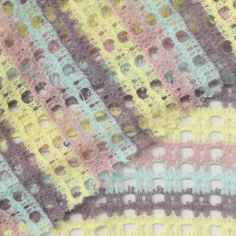 Pastel Yellow Horizontal-Stripe Chunky Knit, Polyester