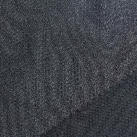 Polyester Viscose Stretch Interlock Knit Fabric, 320 gsm, 162 cm — Grey