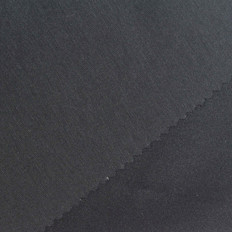 Polyester Viscose Stretch Scuba Knit Fabric, 265 gsm, 165 cm — Black