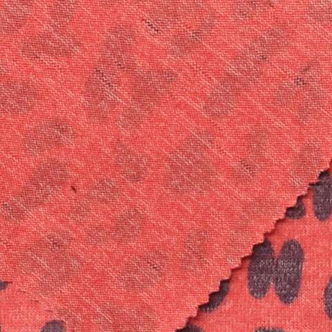 Marled Coral Leopard Chunky Knit, Viscose-Poly