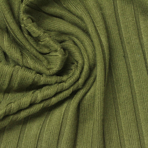 Polyester Stretch Rib Knit Fabric, 220 gsm — Khaki, ref EF-260687