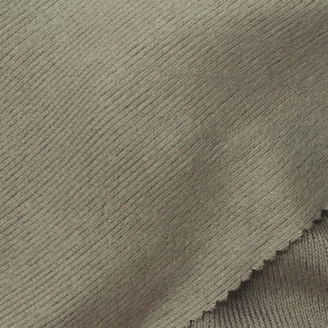 Brushed Viscose Polyester Stretch Rib Knit Fabric, 250 gsm, 180 cm — Khaki