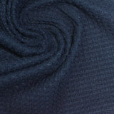 Jacquard Polyester Stretch Waffle Knit Fabric, 185 gsm, 135 cm — Navy — photo 1
