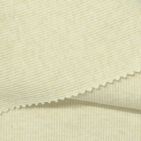 Cream Heather Rib Knit, Cotton