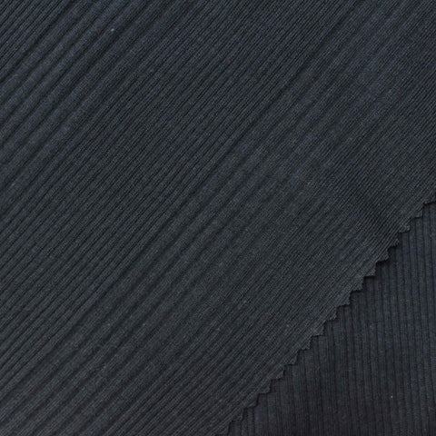Charcoal Rib Knit, Poly-Cotton