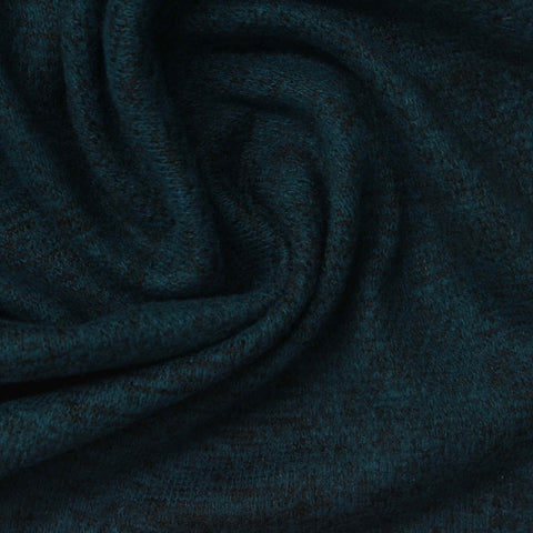 Dark Teal Marl Chunky Knit, Viscose-Poly, 190 gsm