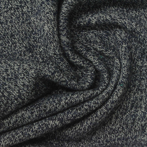 Dark Blue Marl French Terry, Poly-Cotton, 240 gsm