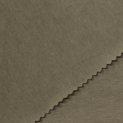 Olive Marl Jersey Knit, Poly-Cotton, 171 gsm