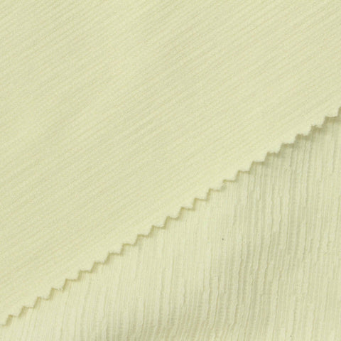 Pale Cream Crinkled Interlock Knit, Poly-Cotton