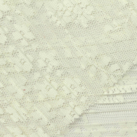 Cream Fine-Floral Warp Knit, Polyester