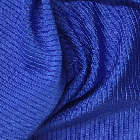 Striped Polyester Stretch Warp Knit Fabric, 265 gsm, 170 cm — Blue