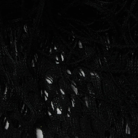 Black Openwork Knit, Polyester, 100 gsm