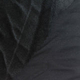 Brushed Polyester Cotton Stretch Knit Fabric, 330 gsm, 155 cm — Black — photo 1