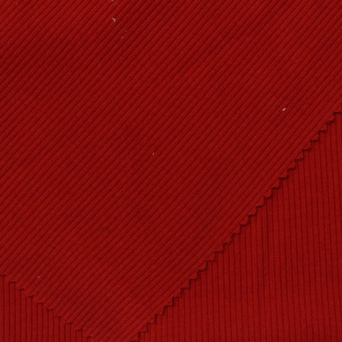 Polyester Cotton Blend Rib Knit Fabric, 319 gsm — Red