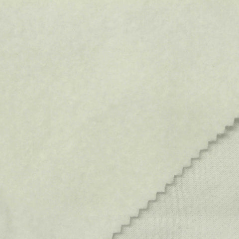 Brushed Polyester Cotton French Terry Fabric, 236 gsm, 176 cm — Beige
