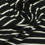 Black Horizontal-Stripe Rib Knit, Viscose, 240 gsm, 165 cm — photo 1