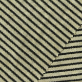 Black Horizontal-Stripe Linen-Look, Viscose, 200 gsm — photo 1