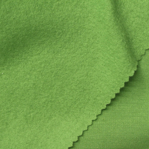 Brushed Polyester Modal Stretch French Terry Fabric, 230 gsm, 163 cm — Green