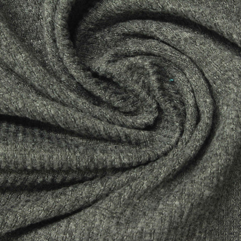 Grey Marl Waffle Knit, Polyester, 135 gsm