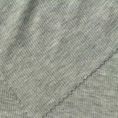 Grey Marl Rib Knit, Modal