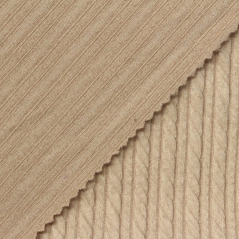 Jacquard 100% Polyester Knit Fabric, 290 gsm, 150 cm — Beige