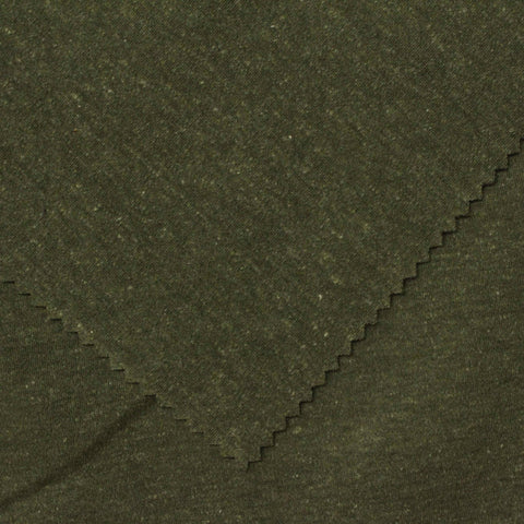 Dark Green Heather Interlock Knit, Cotton