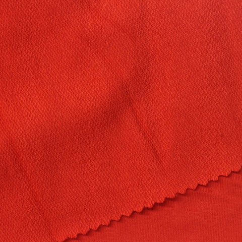 Cotton Polyester Stretch French Terry Fabric, 230 gsm, 165 cm — Red