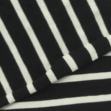Black Horizontal-Stripe Jersey Knit, Cotton, 170 gsm — photo 1