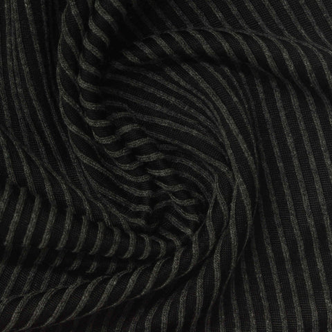 Grey Stripes Jersey Knit, Poly-Viscose
