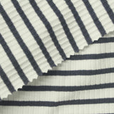 Dark Grey Stripes Rib Knit, Cotton, 245 gsm — photo 1