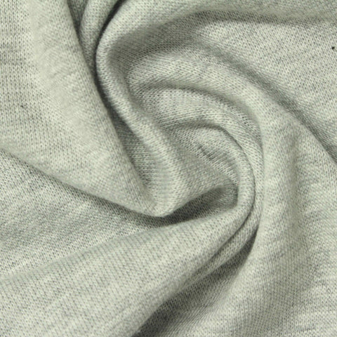 Light Grey Marl Rib Knit, Poly-Cotton, 240 gsm, 170 cm