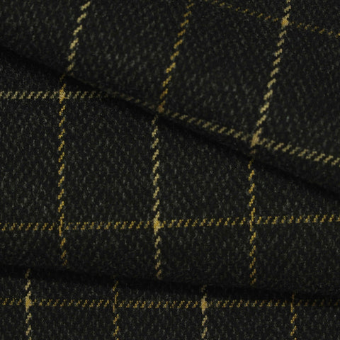 Dark Grey Check Interlock Knit, Poly-Viscose, 380 gsm