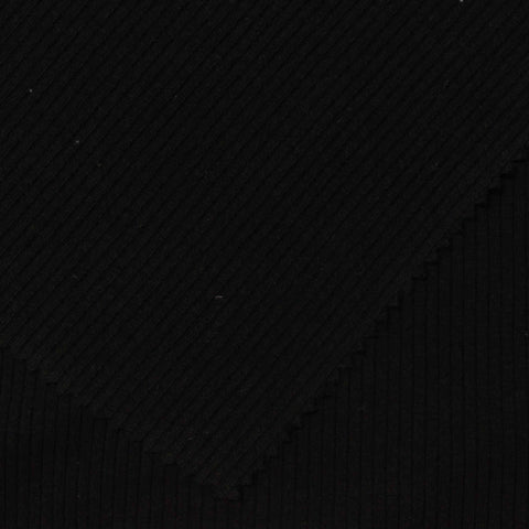Rib Knit Fabric, 240 gsm, 120 cm — Black