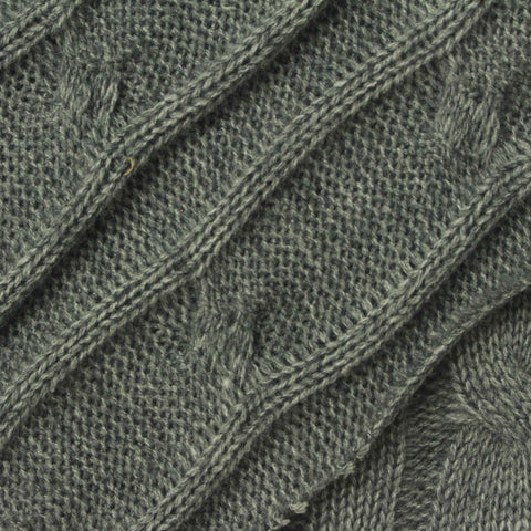 Jacquard Acrylic Polyester Blend Pointelle Knit Fabric, 320 gsm, 150 cm — Green