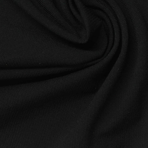Striped Nylon Stretch Warp Knit Fabric, 190 gsm, 160 cm — Black