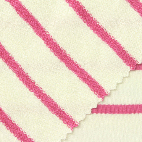 Pink Horizontal-Stripe French Terry, Viscose
