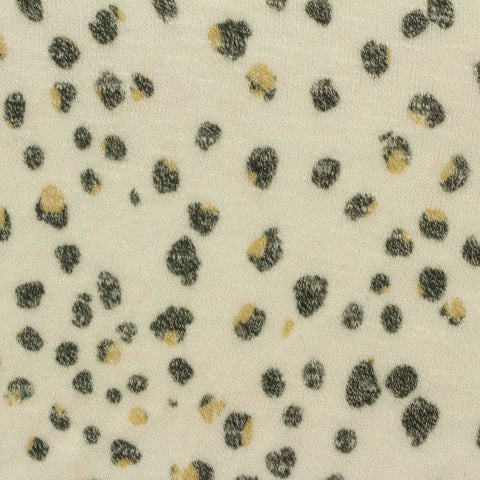 Cream Animal Print Jersey Knit, Viscose-Poly