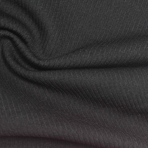 Black Ribbed Rib Knit, Polyester