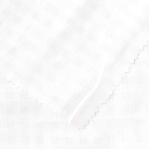 Plaid 100% Polyester Chiffon Fabric, 107 gsm, 145 cm — White