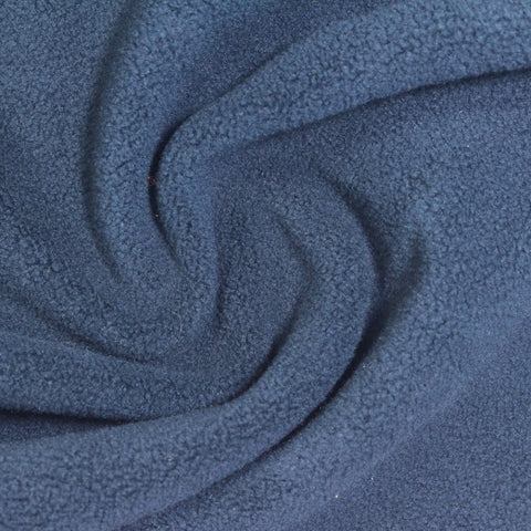100% Polyester Fleece Fabric, 345 gsm, 154 cm — Navy